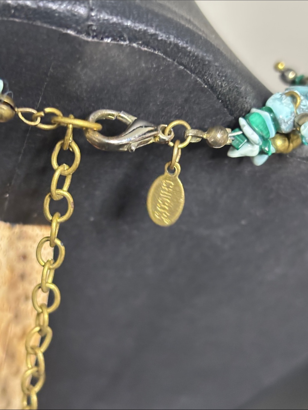 Chico’s Boho Turquoise Beaded Fringe Necklace - Gold Accent - Women Jewelry - Picture 5 of 7
